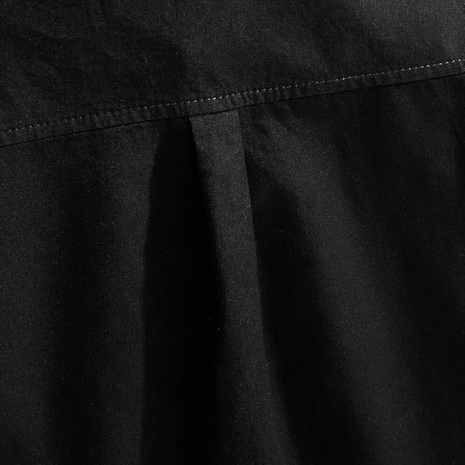 Spring&Gege Boys' Long Sleeve Solid Formal Uniform Cotton Twill Dress Shirts, Black, 13-14 Years