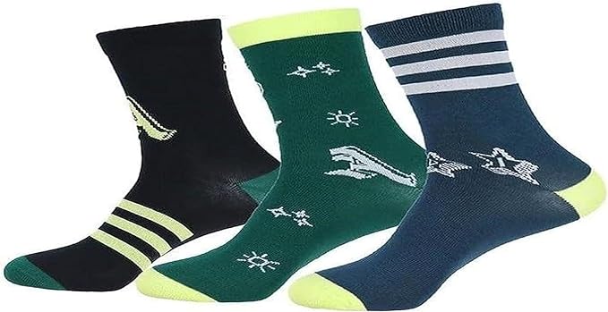 Adidas Unisex nd Love Crew 3 Pairs Crew Socks, collegiate green/black/arctic night, 5.5K-7K