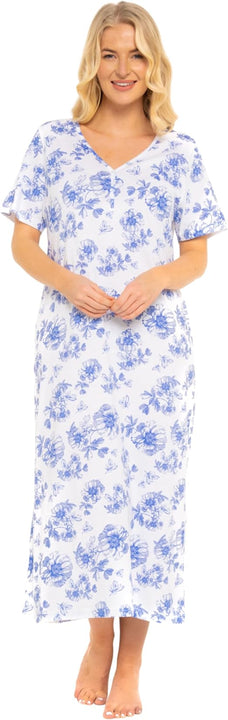 Suzy & Me Plus Size 100% Jersey Cotton Nightshirt (CHINA BLUE 18-20)