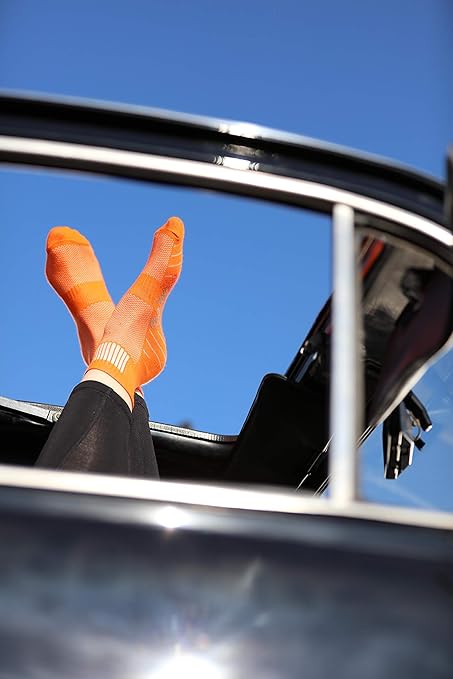 Rainbow Socks - Women Men Colourful Cotton Sneaker Sport Socks - 6 Pairs - Orange Red Yellow Turquoise Green Fuchsia - Size 10-11,5