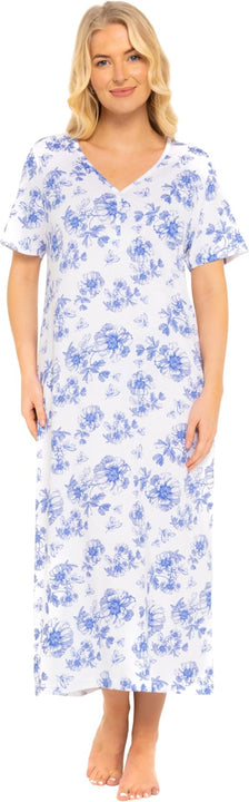Suzy & Me Plus Size 100% Jersey Cotton Nightshirt (CHINA BLUE 18-20)