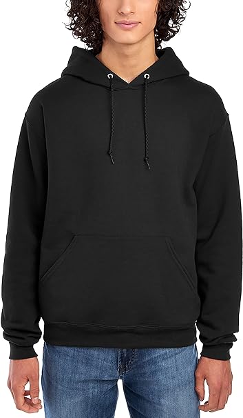 Jerzees Men's Fleece Pullover Hooded Sweatshirt, Hoodie-Black, Large