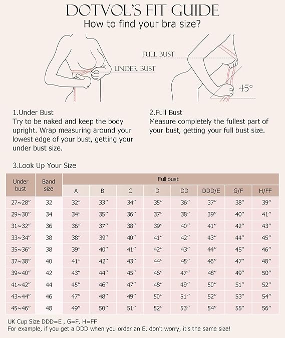 DotVol Comfort Front Closure Full Coverage Back Support Non Padded Wirefree Everyday Bra for Women(Black,32DD)