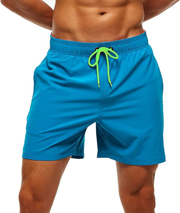 Arcweg Men's Swimming Shorts Mens Swim Trunks with Zipper Pockets Swim Shorts Mesh Lining Stretchy Board Shorts Surfing Beach Shorts Quick Dry