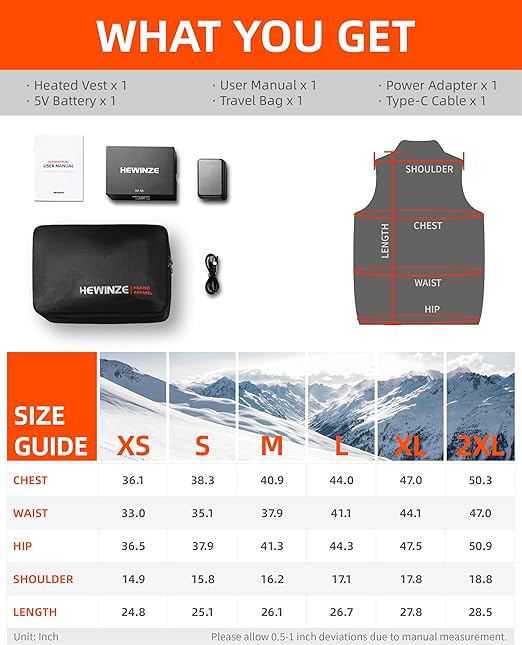 HEWINZE Fleece Heated Gilet for Women - Heat Vest with Battery 5V Heated Vest Hunting