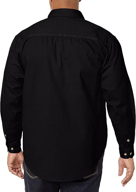 Wrangler Men's Logger Twill Long Sleeve Workshirt SHIRT, Black, L