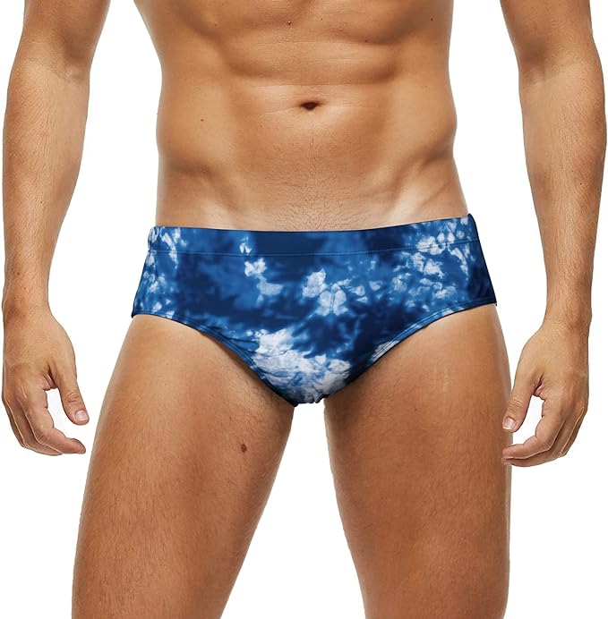 Arcweg Men's Swimming Trunks Briefs Low Waist with Removable Pad Swimwear Elastic Beach Shorts Boxers Underwear