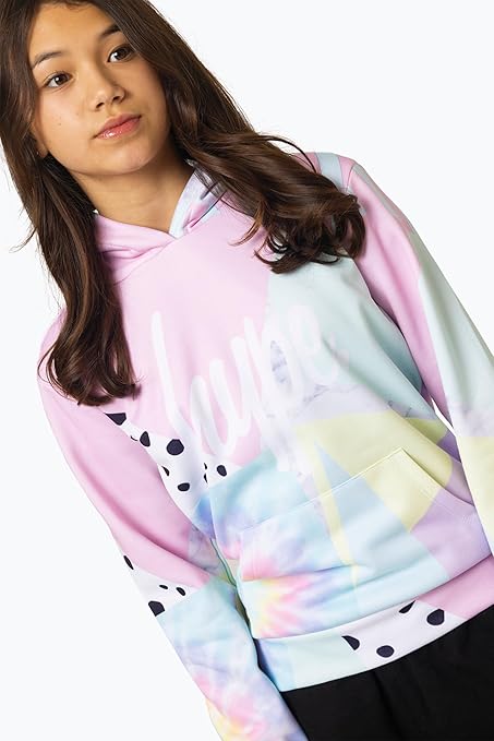 Hype Girls Multi Pastel Collage Hoodie, Pink,14Y