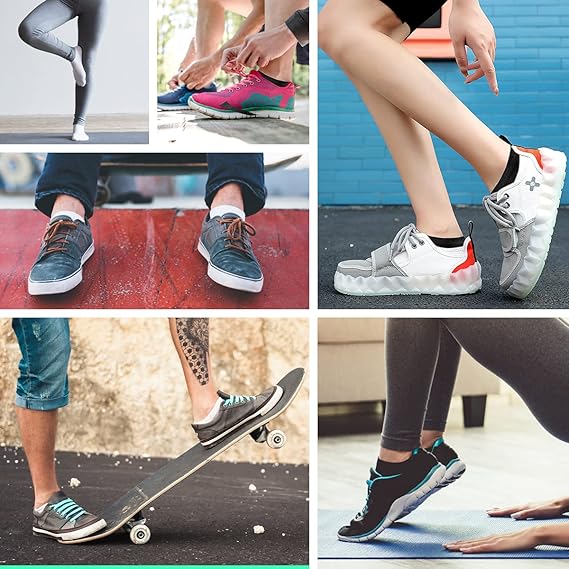 ACWOO Ankle Socks, 6 Pairs Athletic Ankle Socks, Cotton Trainer Sports Socks, Breathable Running Socks for Men Women Ladies, Non-Slip Low Cut Short Socks for Casual and Athletic Wear