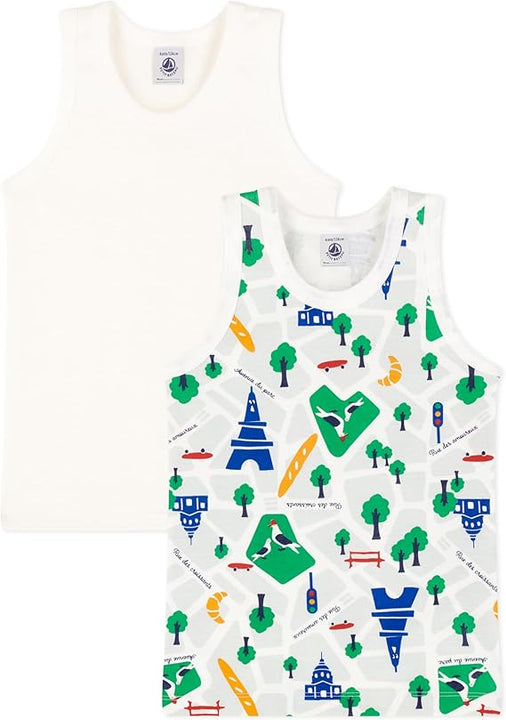 Petit Bateau Boy's Tank Top, 6 Years (Pack of 2)