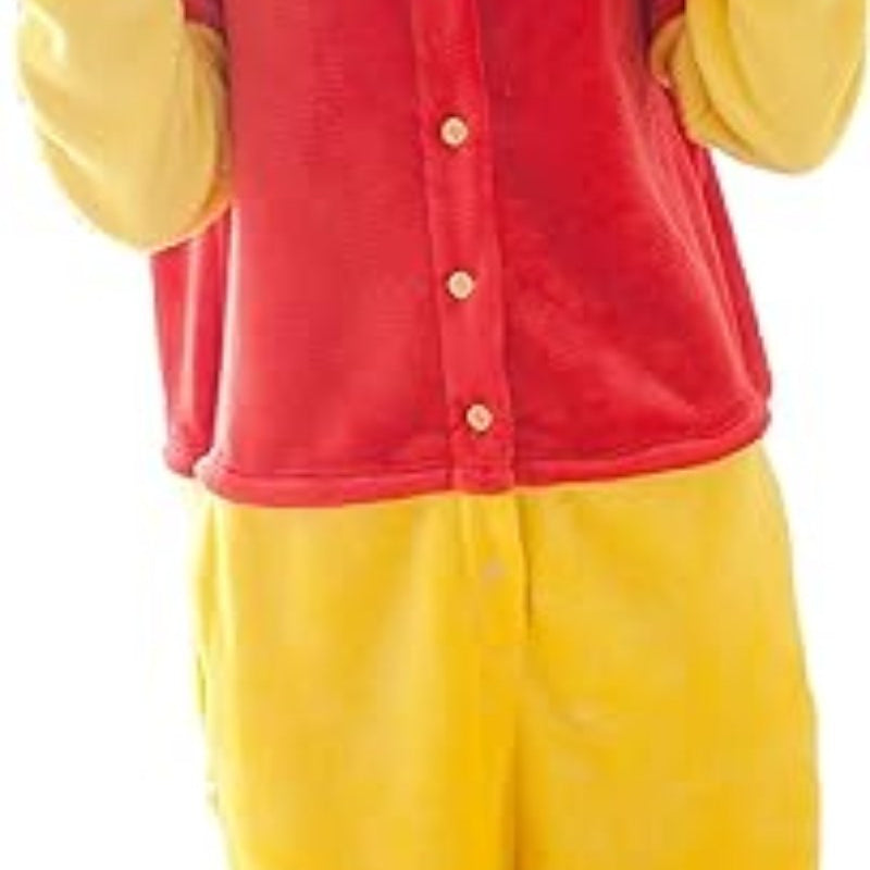 FunnyCos Animal Onesie Adult Halloween Pajamas Cosplay Costume Hooded Loungewear Winnie the Pooh S