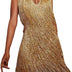 MIMIKRY Tina Turner Fringe Dress Ochre / Gold Disco Outfit 70s Women's Costume 20s Charleston Mini Dress, Ochre/Gold, XL