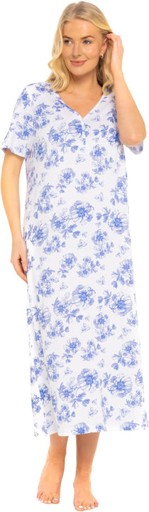 Suzy & Me Plus Size 100% Jersey Cotton Nightshirt (CHINA BLUE 18-20)