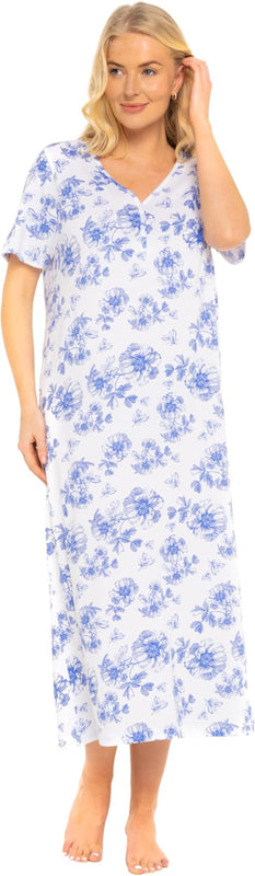 Suzy & Me Plus Size 100% Jersey Cotton Nightshirt (CHINA BLUE 18-20)