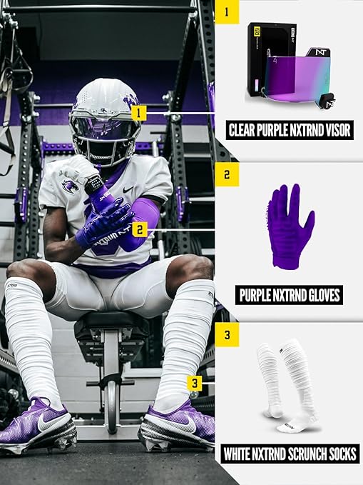 Nxtrnd XTD Scrunch Football Socks, Extra Long Padded Sports Socks for Men & Boys, White, Large