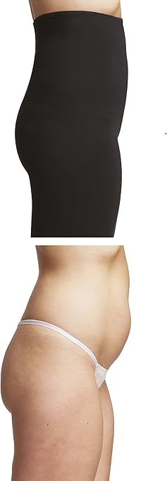 TLC Sport Women's Tummy Control with Figure Firming High Waist Bootleg-Black-Long-S