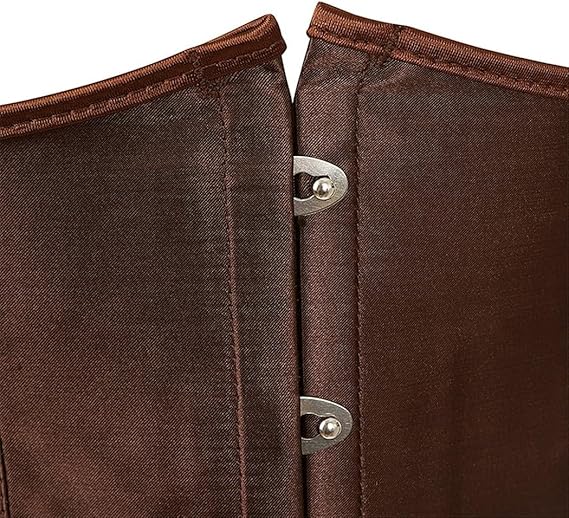 Kelvry Women's Satin Waist Cincher Lace up Boned Bustier Underbust Corset XL