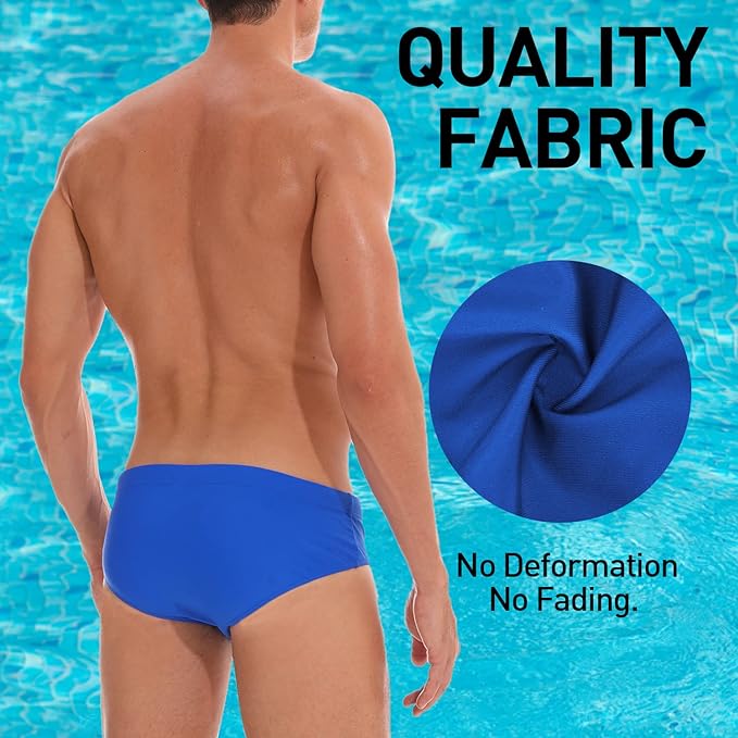 Arcweg Men's Swimming Trunks Briefs Low Waist with Removable Pad Swimwear Elastic Beach Shorts Boxers Underwear