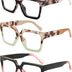 JM 3 Pack Oversize Reading Glasses for Women, Fashion Square Blue Light Blocking Readers +2.25