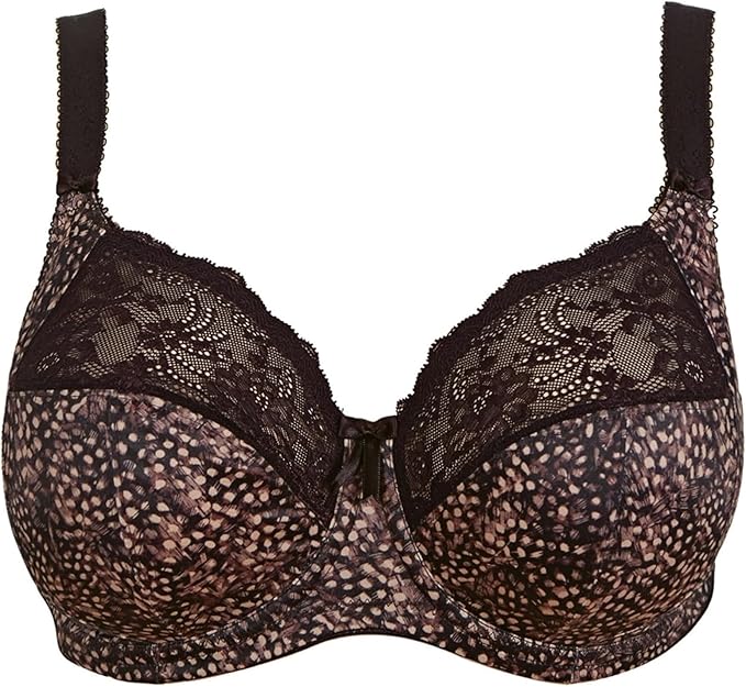 Elomi Women's Morgan Banded Underwire Stretch Lace Bra, 1 None (Opacity Does not Have a Unit), Ebony, 40K