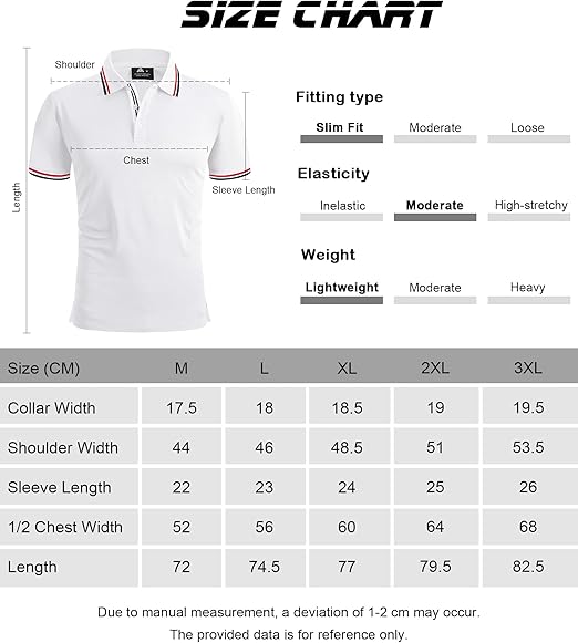 geeksport Men's Polo Shirt Short Sleeve Golf Polo Outdoor Breathable Tops for Mens Sports T-Shirt Work Tee White XL