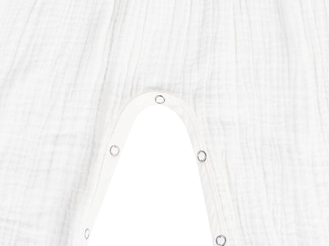 Edjude Romper for Newborn Baby Girl Clothes Ruffle Long Sleeve Floral Jumpsuit Bodysuit Baby Girls Onesies with Headband Size 6-9 Months, White