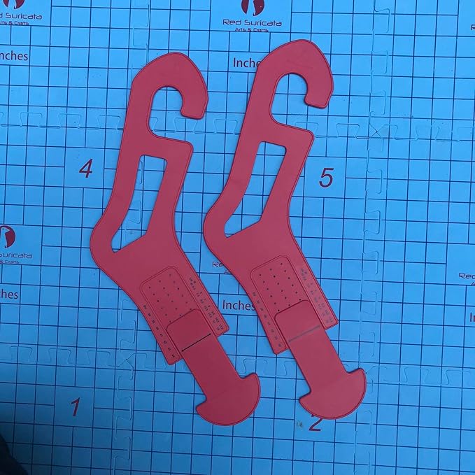 Red Suricata Adjustable Size Sock Blockers - Pair of Socking Stretchers for Knitting & Crochet Socks