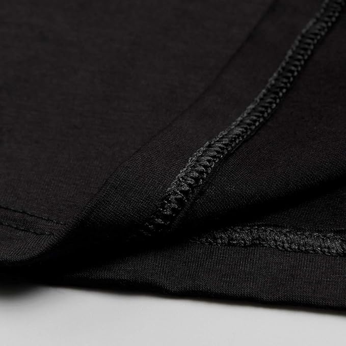 Mcilia Women's Ultrathin Modal Round Neck Long Sleeve Thermal Top/Shirt Black Medium (UK Size 12 14)