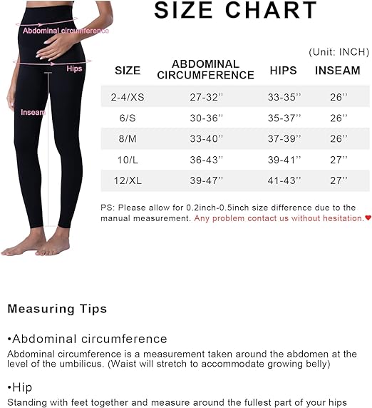 POSHDIVAH Women's Maternity Leggings Over The Belly Pregnancy Yoga Pants Active Wear Workout Leggings, Black, S