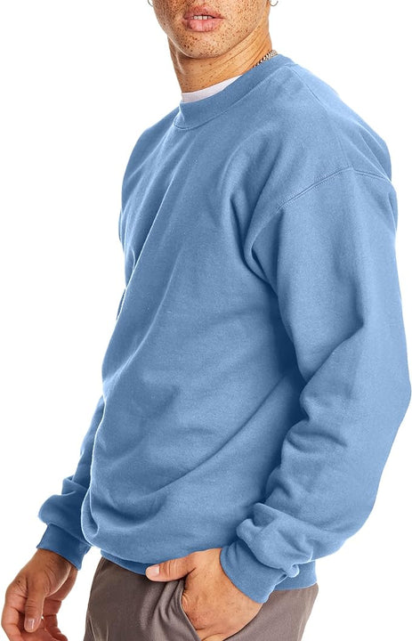 Hanes Mens Ultimate Cotton Sweatshirt Long Sleeve Sweatshirt - Blue - XL