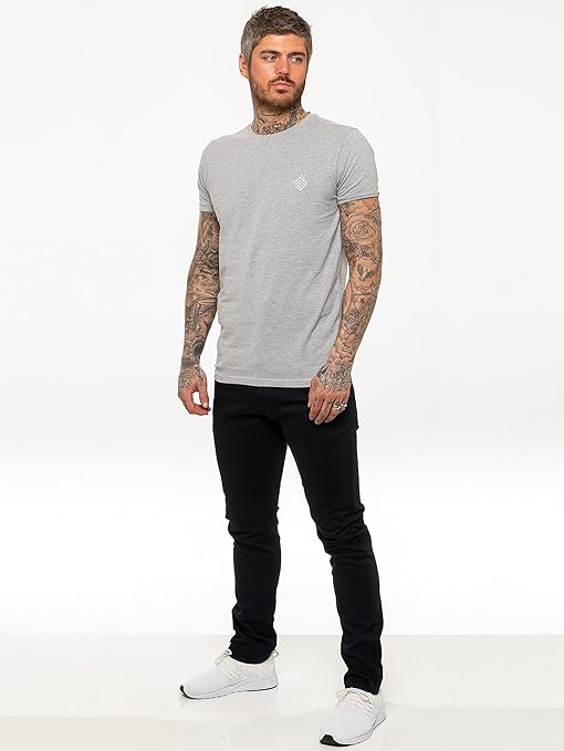 Kruze Mens Designer Skinny Stretch Fit Chinos Branded Trousers Pants 28W x 30L Navy