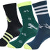 Adidas Unisex Kids/Child Love Crew 3 Pairs Crew Socks, collegiate green/black/arctic night, 7.5K-9.5K / EU 25-27