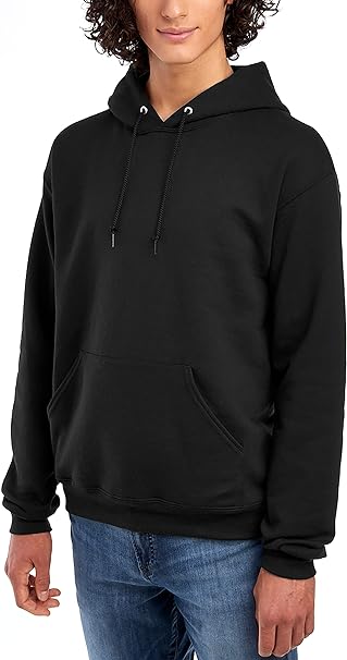 Jerzees Men's Fleece Pullover Hooded Sweatshirt, Hoodie-Black, Large