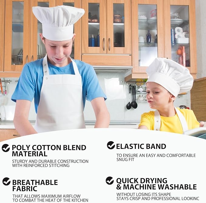 Raykce Chefs Hats for Adults - Unisex White Adjustable Kitchen Cooking Headgear Bakers Hats Kitchen Cap Mushroon Design Uniform Cap for Women Baking Party Cooking Restaurant