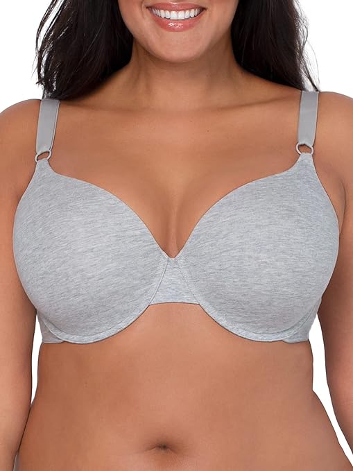 Fruit of the Loom Women's T-Shirt Bra, Blushing Rose/White/Grey Heather, 36D (Pack of 3)