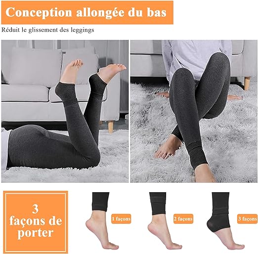 AIMTOP Women Leggings Winter Thick Warm Fleece Lined Thermal Stretchy Leggings Pants, High Waisted Full Length Thermal Leggings for Women (Black)