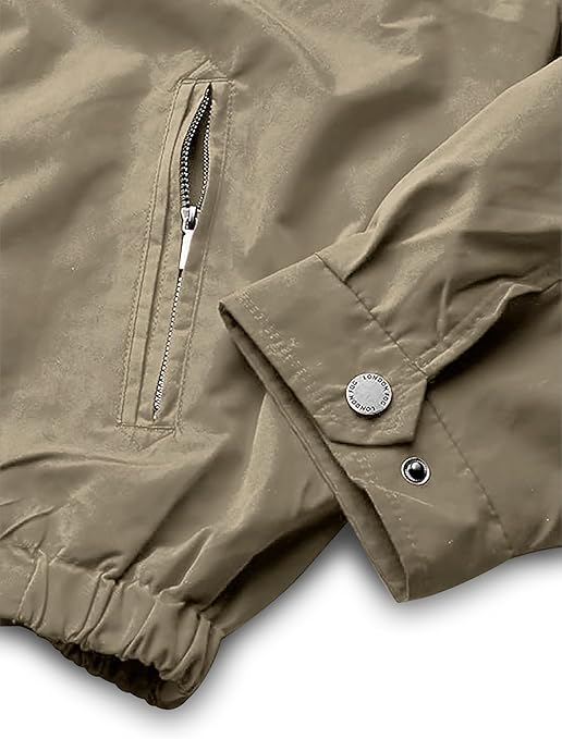 London Fog Men's Auburn Zip-Front Golf Jacket (Regular & Big-Tall Sizes) Cotton Lightweight, Olive, S