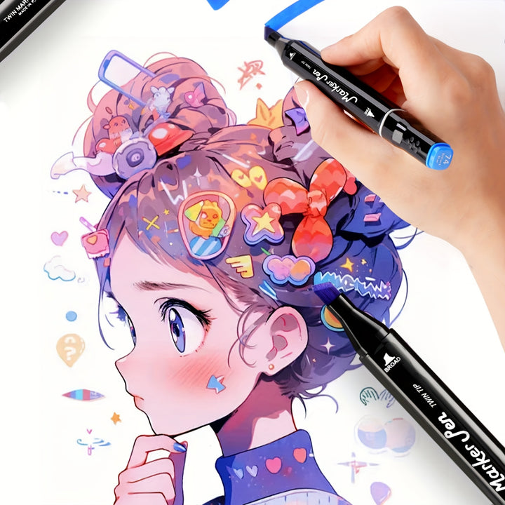 120/168 Colours Alcohol Markers – Dual Tip Art Pens with Carry Bag & Stand