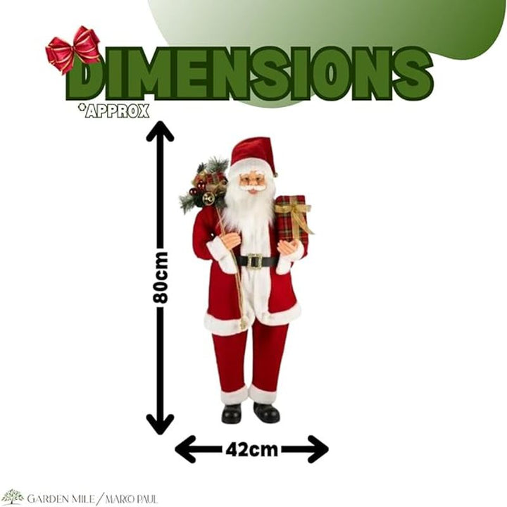 Marco Paul 80cm Standing Santa Claus – Traditional Christmas Decoration