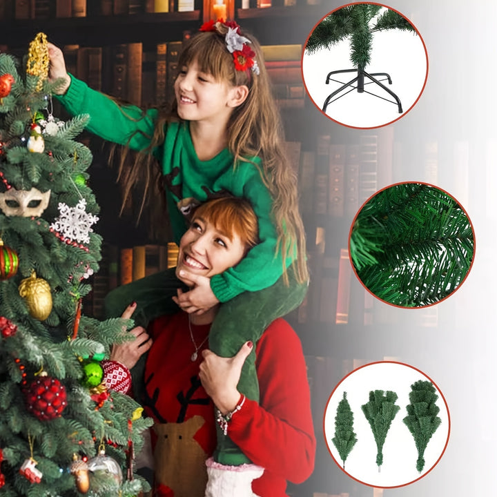 6ft/1.8m Traditional Green Christmas Tree – 850 Tips with Metal Stand