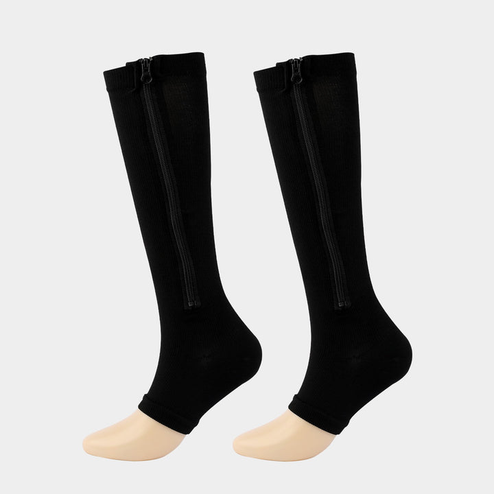 Zippered Toeless Compression Socks – Sports & All-Day Support