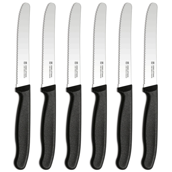 6Pcs Serrated Tomato Knives – Stainless Steel Sharp Table Knife Set