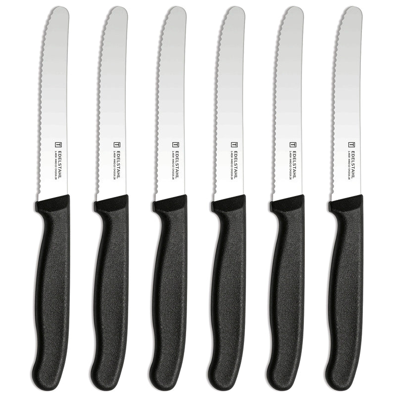 6Pcs Serrated Tomato Knives – Stainless Steel Sharp Table Knife Set