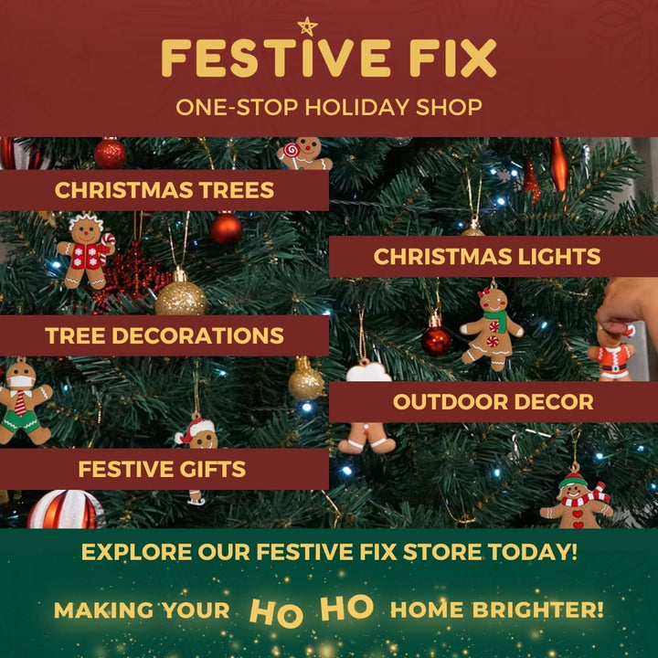 Festive Fix 130Pcs Christmas Baubles Set – Red & Gold Shatterproof Ornaments