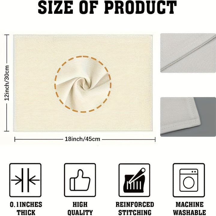 2/4/6pcs Christmas Placemats – Holiday Tree Pattern Heat-Resistant Table Mats