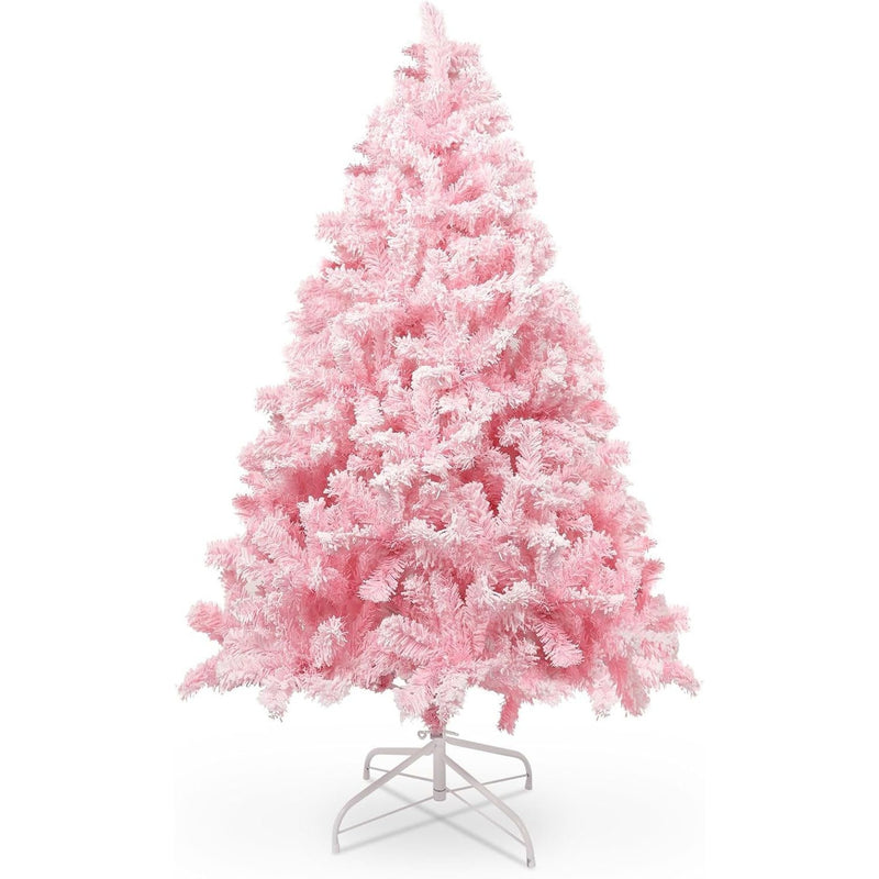 Pink Artificial Christmas Tree – Realistic Branches with Metal Stand