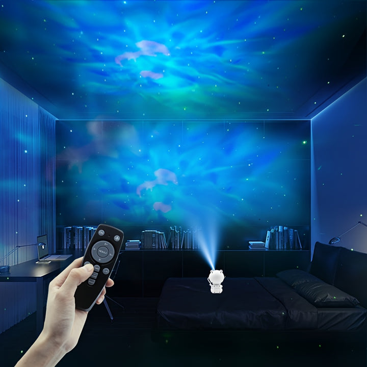 Astronaut Star Projector – Galaxy Night Light with 8 Modes, Timer & Remote
