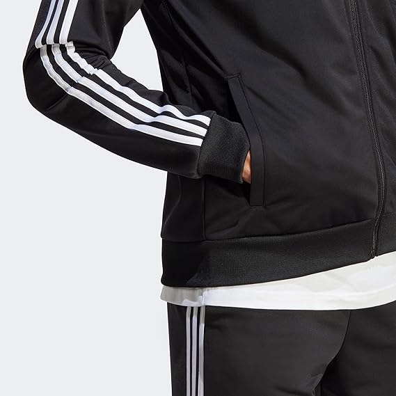 adidas Men's Basic 3-Stripes Tricot Tracksuit, Black, L Tall 3 inch