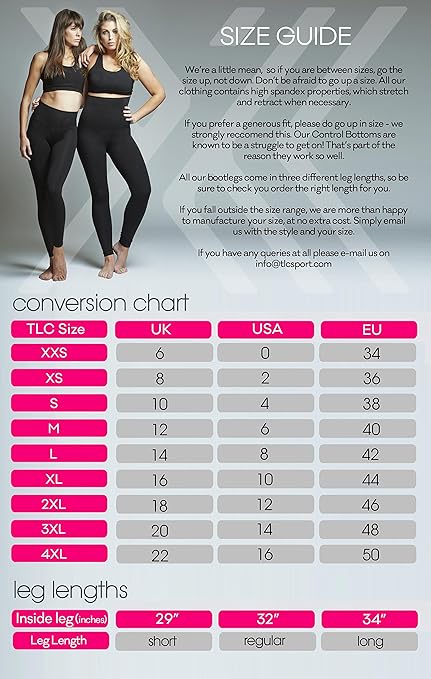 TLC Sport Women's Tummy Control with Figure Firming High Waist Bootleg-Black-Long-S