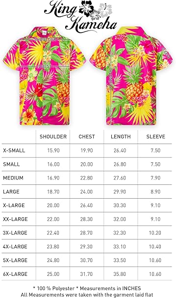 King Kameha Men's Pineapple-Designs Summer-Party-Shirts Short-Sleeve, Pineapple, Pink, S